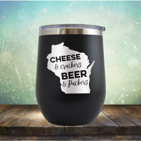 Cheese &amp; Crackers Beer &amp; Packers - Stemless Wine Cup
