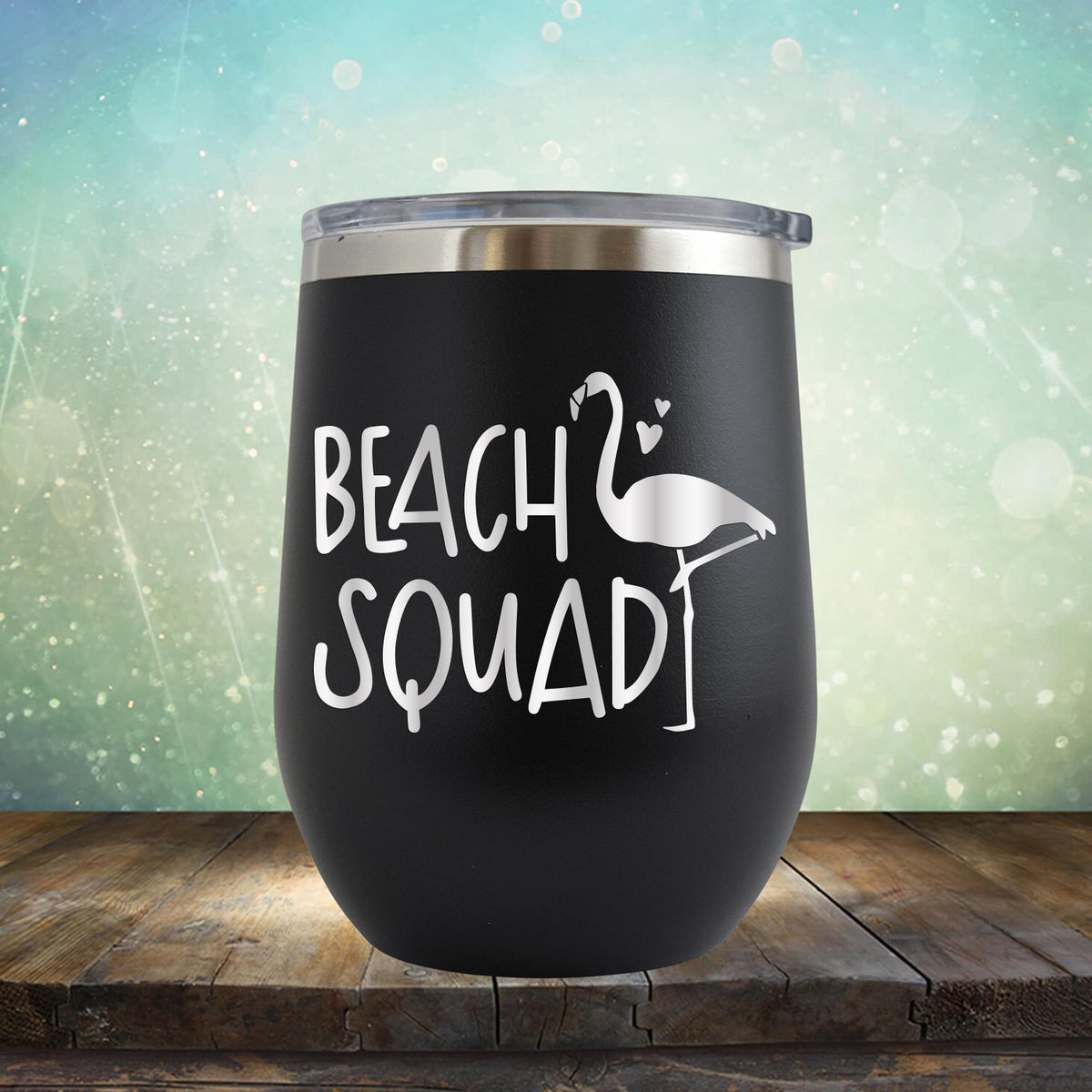 Beach Squad with Swan - Stemless Wine Cup