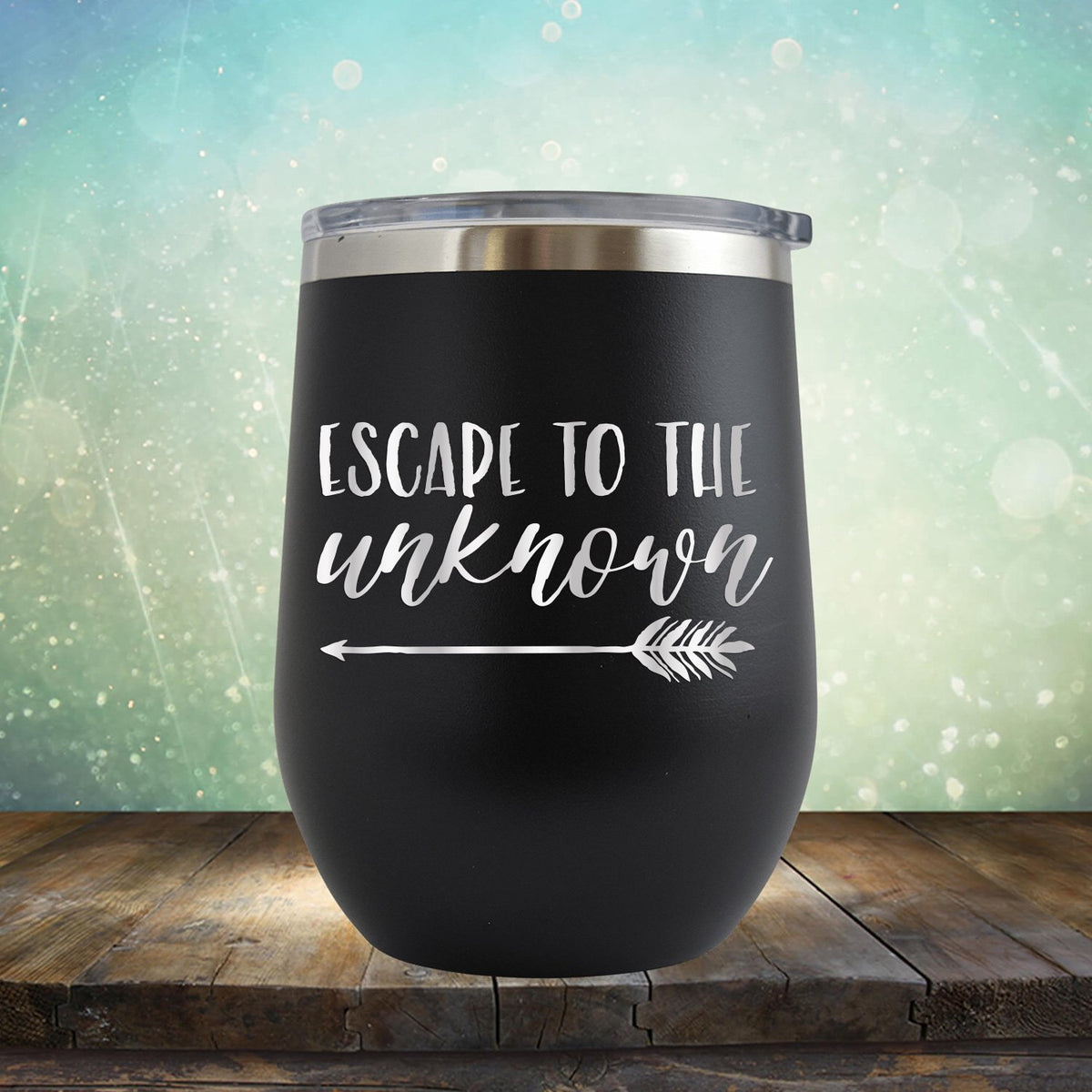 Escape to The Unknown - Stemless Wine Cup