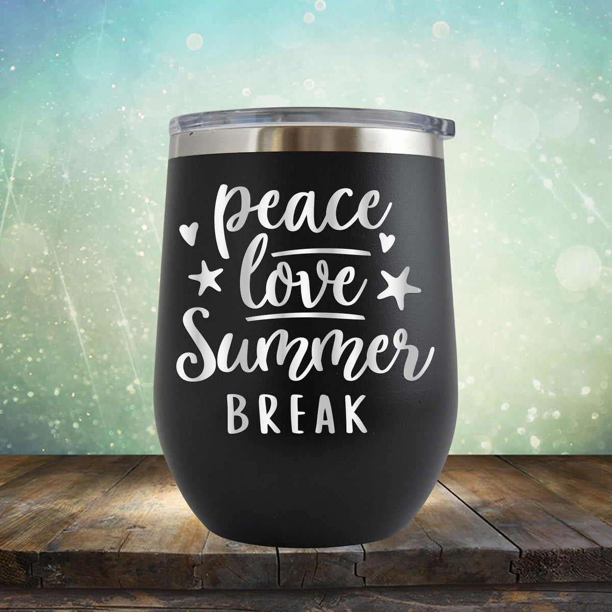 Peace Love Summer Break - Stemless Wine Cup