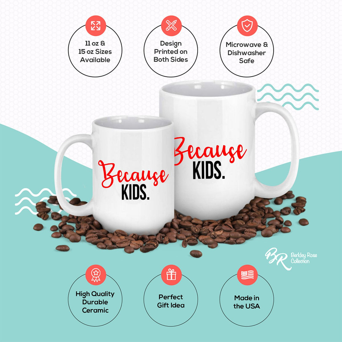 Because Kids - Ceramic Coffee Mug