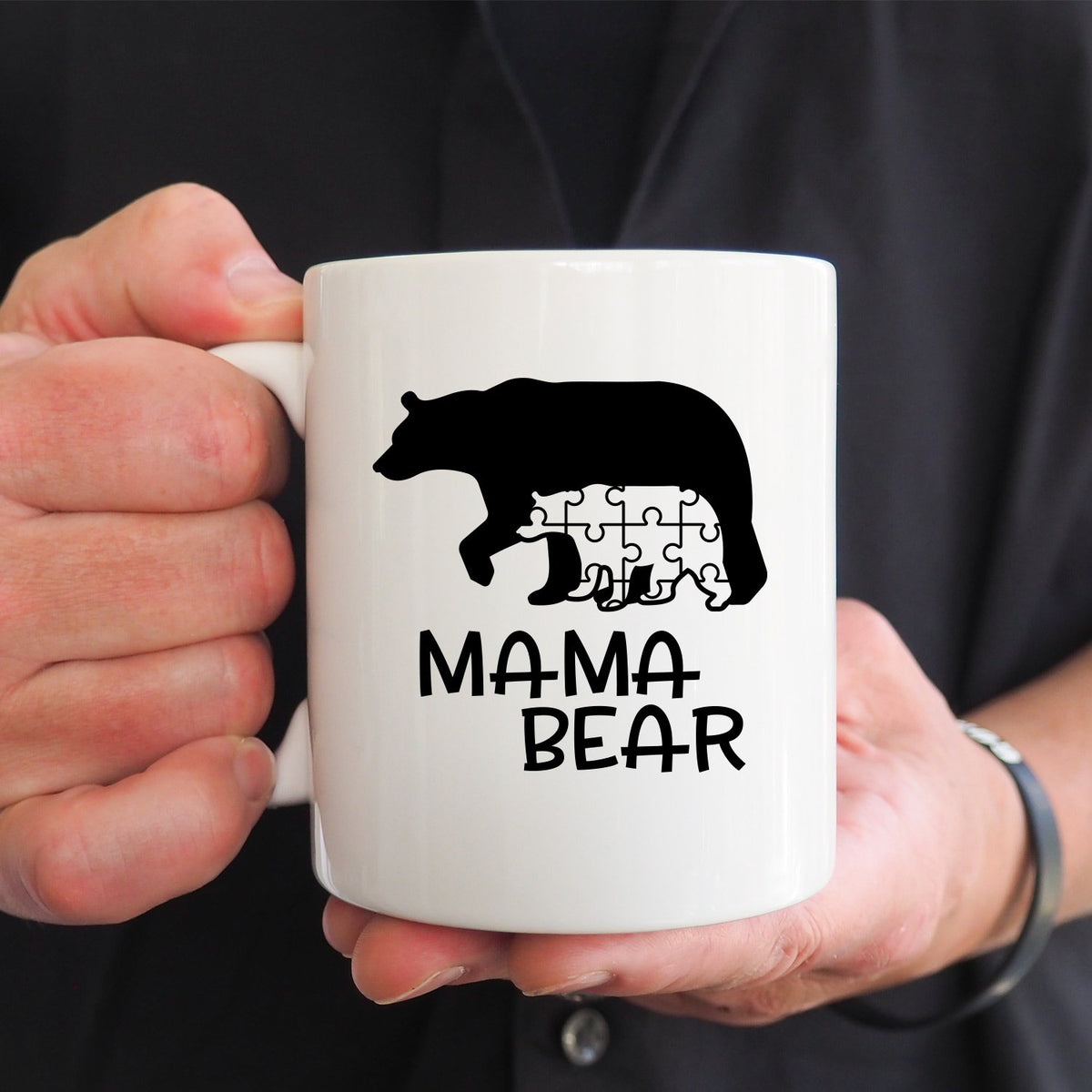 Autism Mama Bear And Cub - Ceramic Coffee Mug