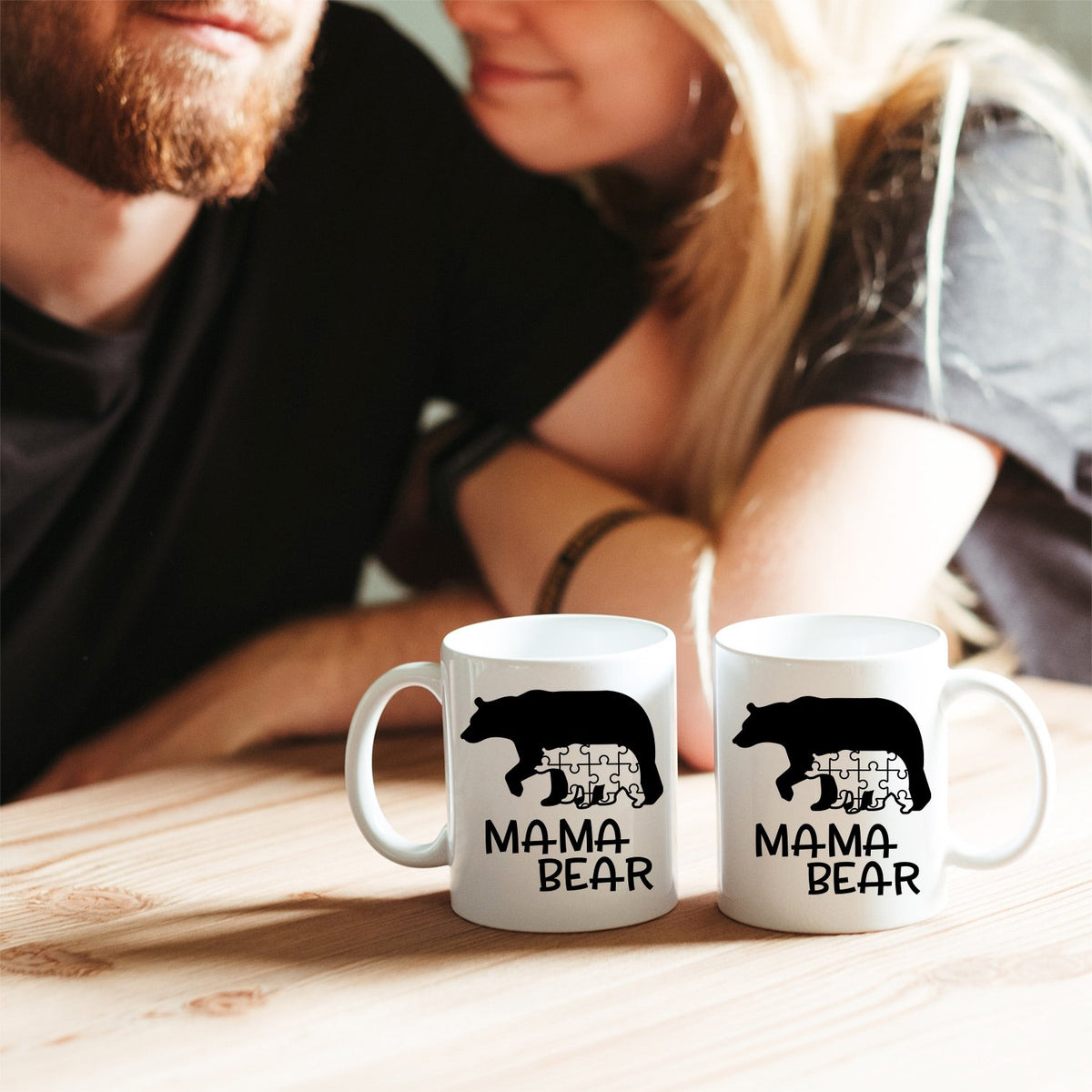 Autism Mama Bear And Cub - Ceramic Coffee Mug