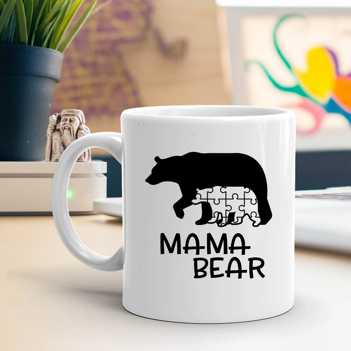 Autism Mama Bear And Cub - Ceramic Coffee Mug