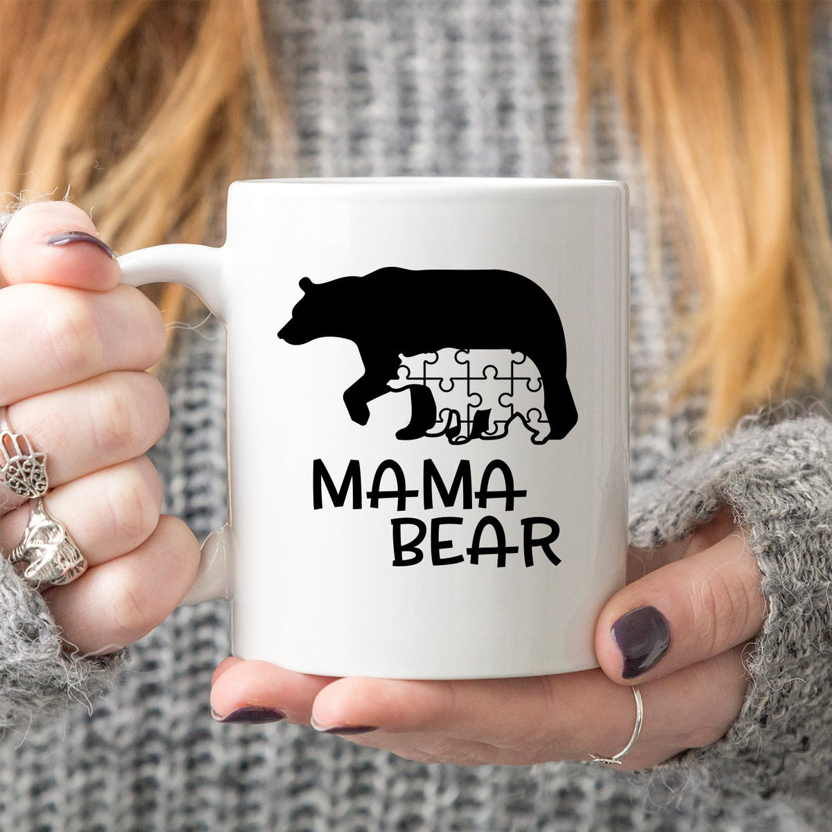 Autism Mama Bear And Cub - Ceramic Coffee Mug