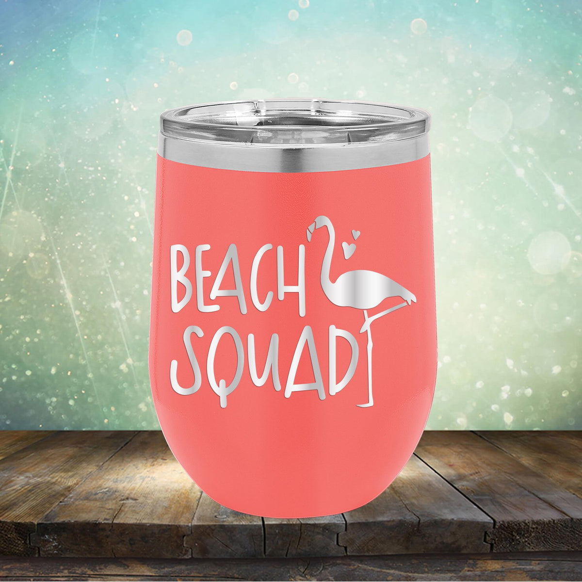 Beach Squad with Swan - Stemless Wine Cup