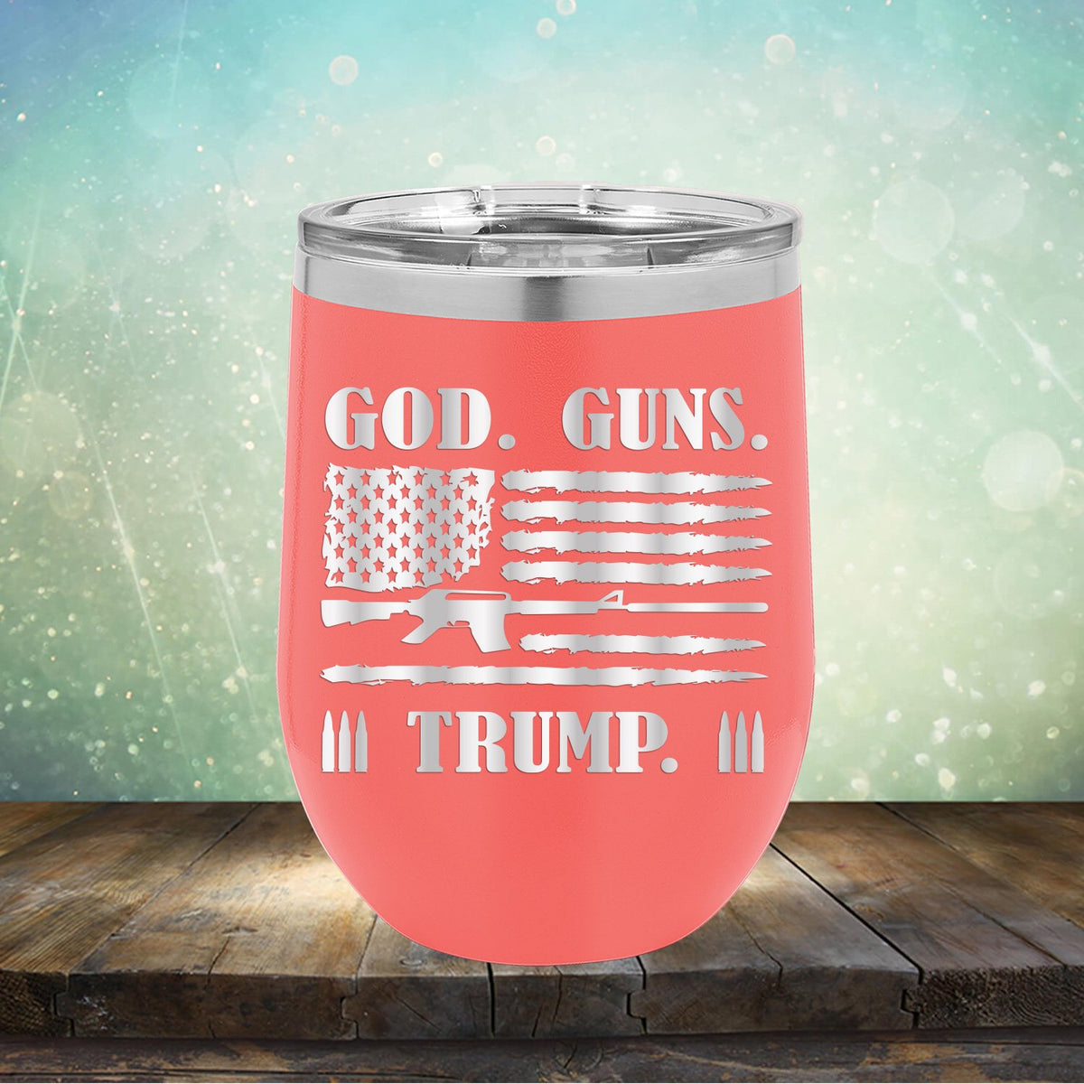 God Guns & Trump - Stemless Wine Cup