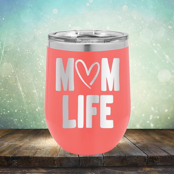 Mom Life with Heart - Stemless Wine Cup