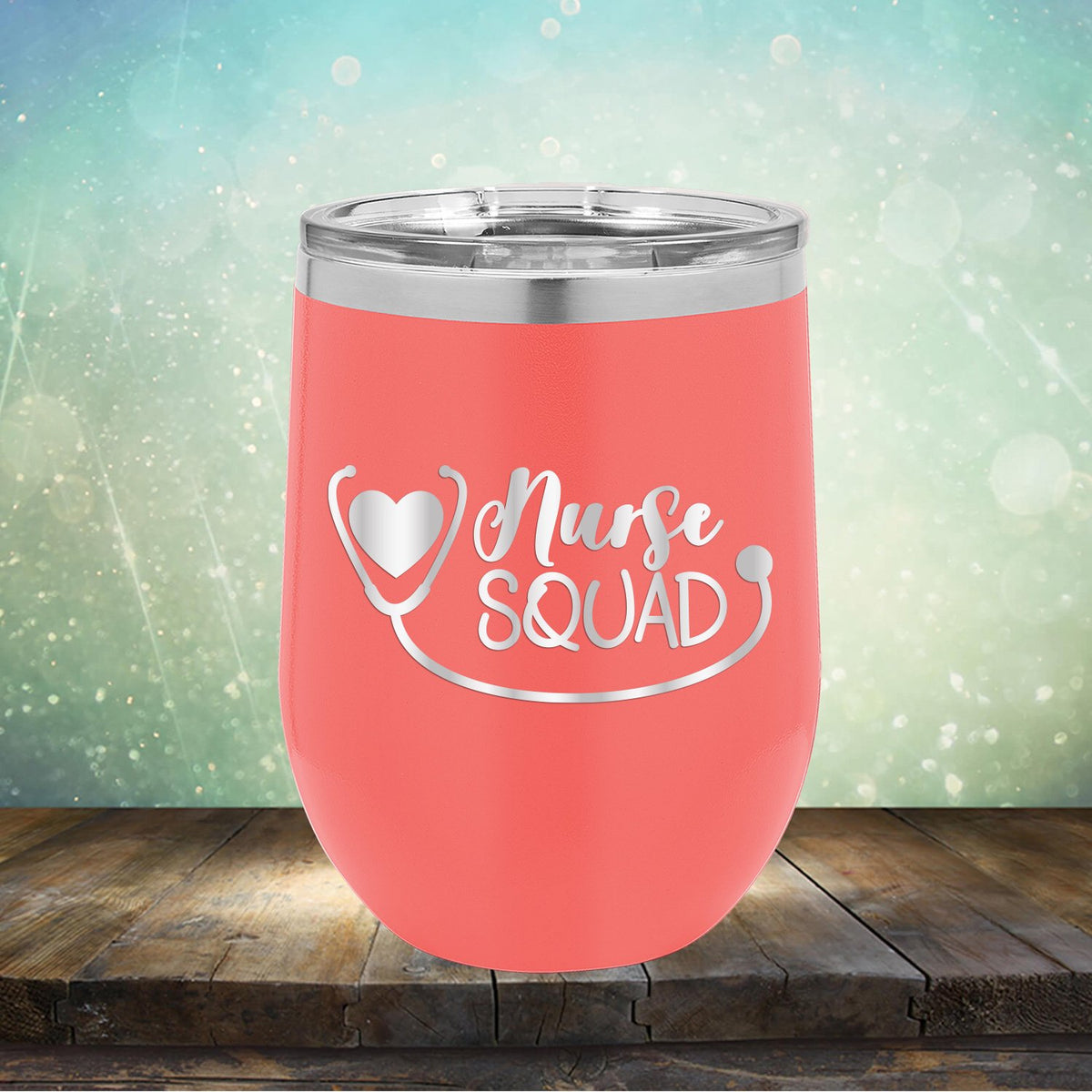 Nurse Squad With Stethoscope - Stemless Wine Cup