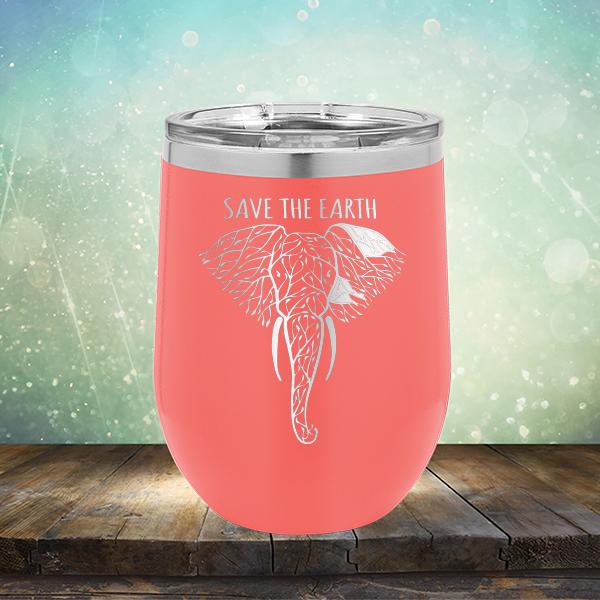 Save Elephants Save The Earth - Stemless Wine Cup