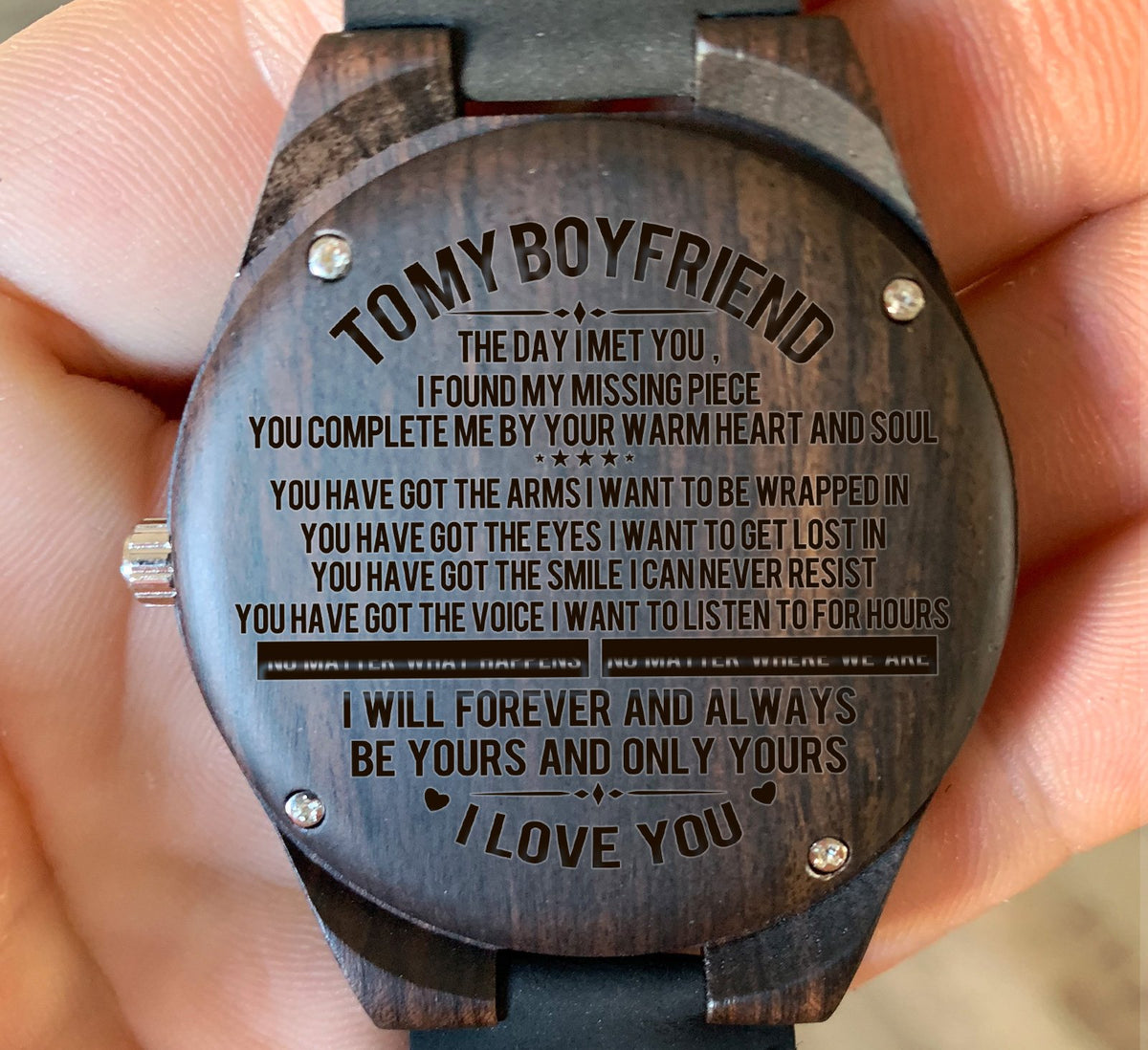 To My Boyfriend - The Day I Met You I Found My Missing Piece - Wooden Watch
