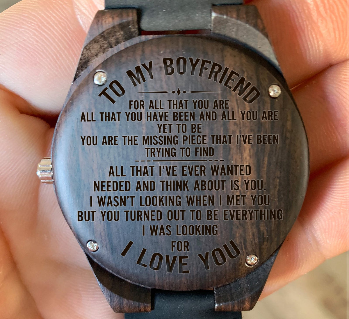 To My Boyfriend - You Are The Missing Piece That I&#39;ve Been Trying To Find - Wooden Watch