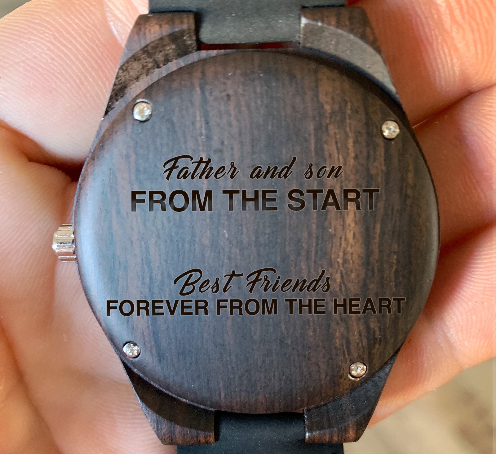 Father and Son from the Start Best Friends Forever Wooden Watch