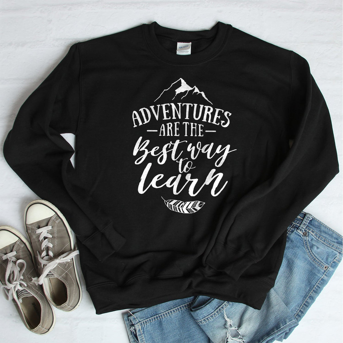 Adventures Are The Best Way to Learn - Long Sleeve Heavy Crewneck Sweatshirt