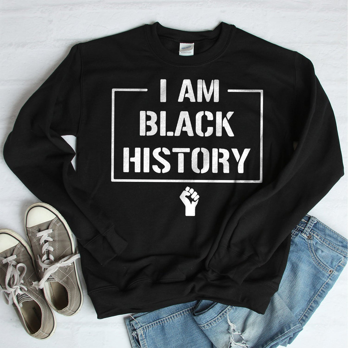 I Am Black History - Long Sleeve Heavy Crewneck Sweatshirt