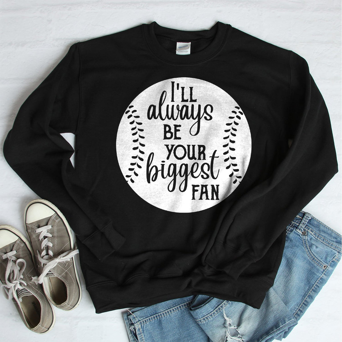 I&#39;ll Be Your Biggest Fan Baseball - Long Sleeve Heavy Crewneck Sweatshirt