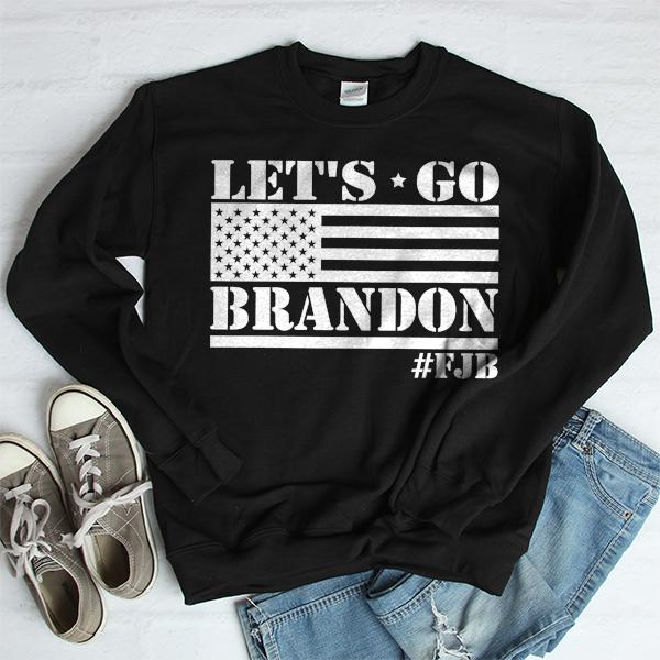 Let&#39;s Go Brandon American Flag - Long Sleeve Heavy Crewneck Sweatshirt