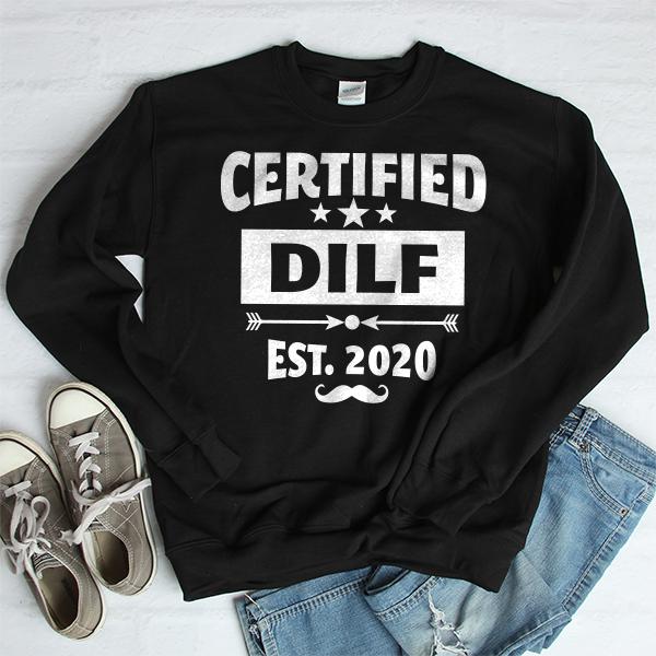 Certified DILF Est. 2020 - Long Sleeve Heavy Crewneck Sweatshirt