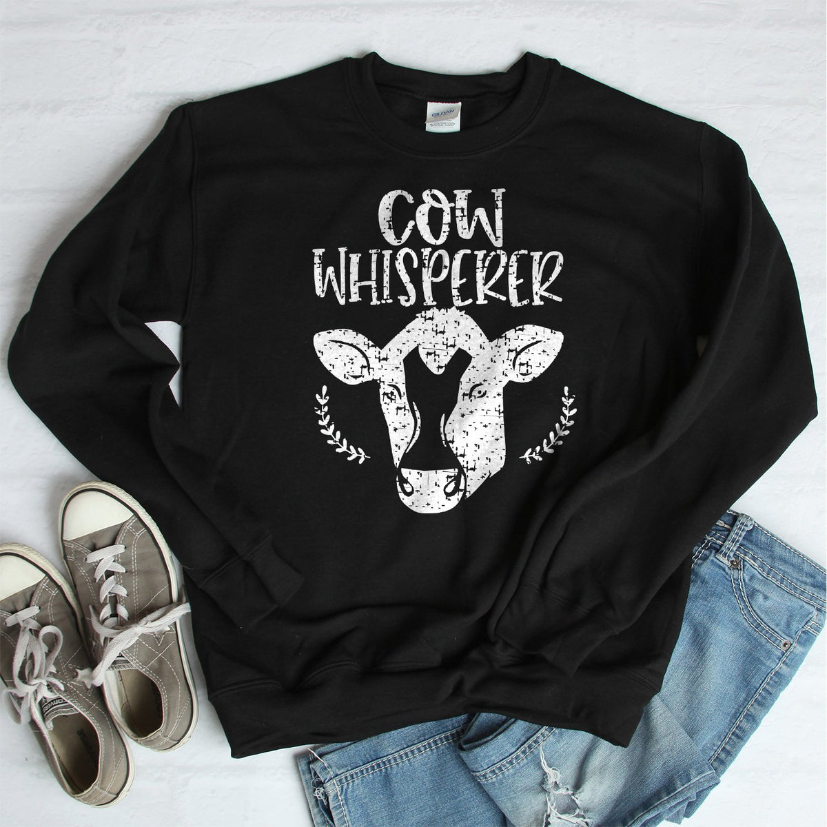 Cow Whisperer - Long Sleeve Heavy Crewneck Sweatshirt