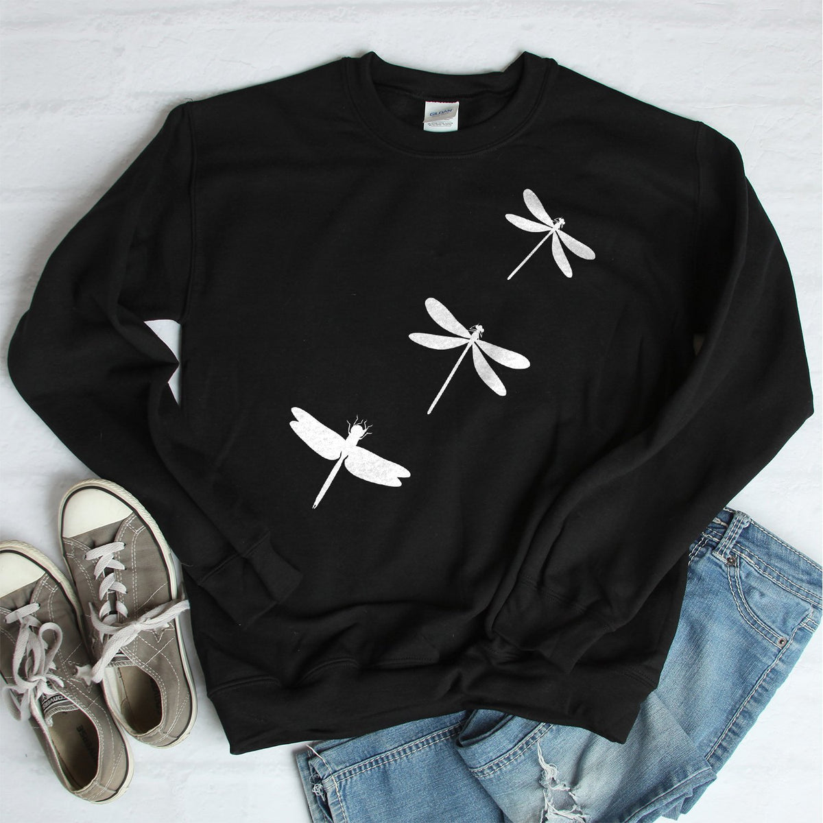 Dragonflies - Long Sleeve Heavy Crewneck Sweatshirt
