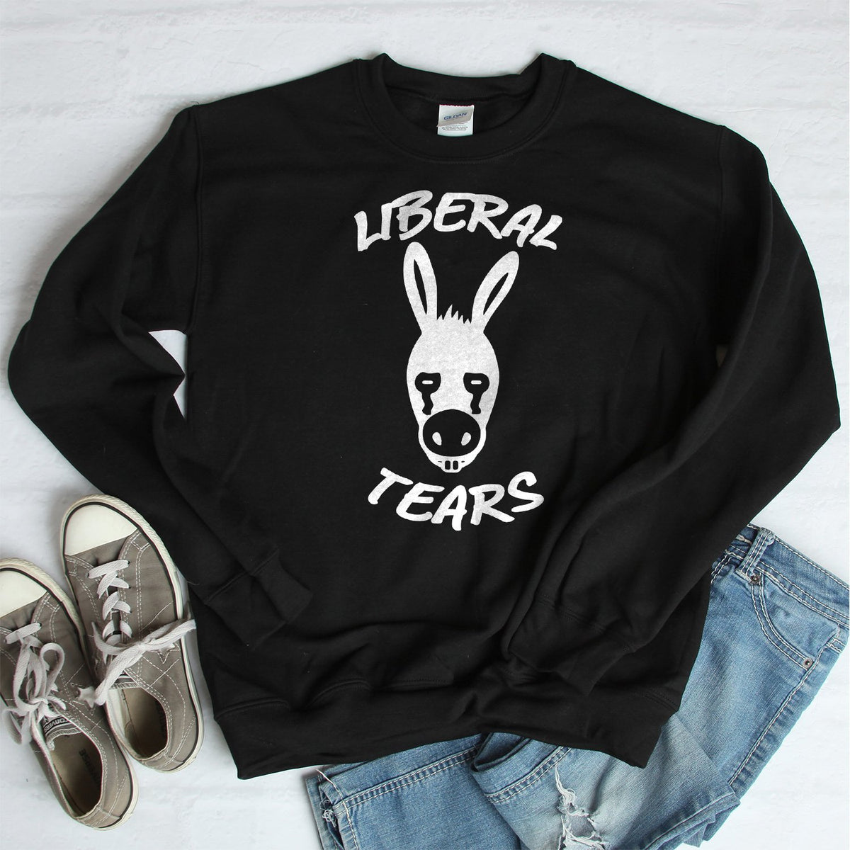 Liberal Tears Donkey - Long Sleeve Heavy Crewneck Sweatshirt
