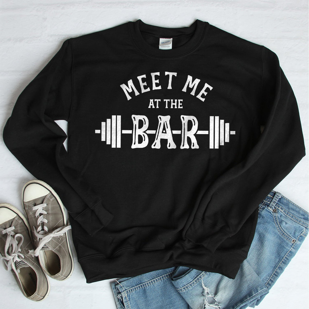 Meet Me At The Bar - Long Sleeve Heavy Crewneck Sweatshirt