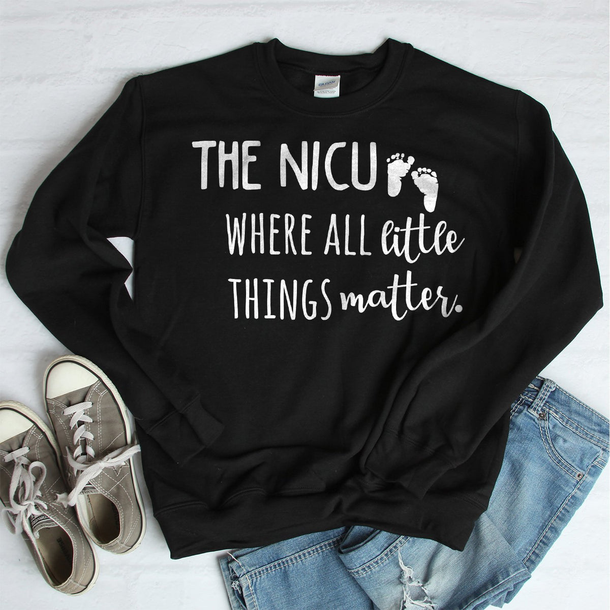 The NICU Where All Little Things Matter - Long Sleeve Heavy Crewneck Sweatshirt