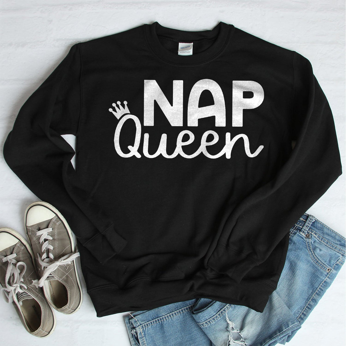 Nap Queen - Long Sleeve Heavy Crewneck Sweatshirt