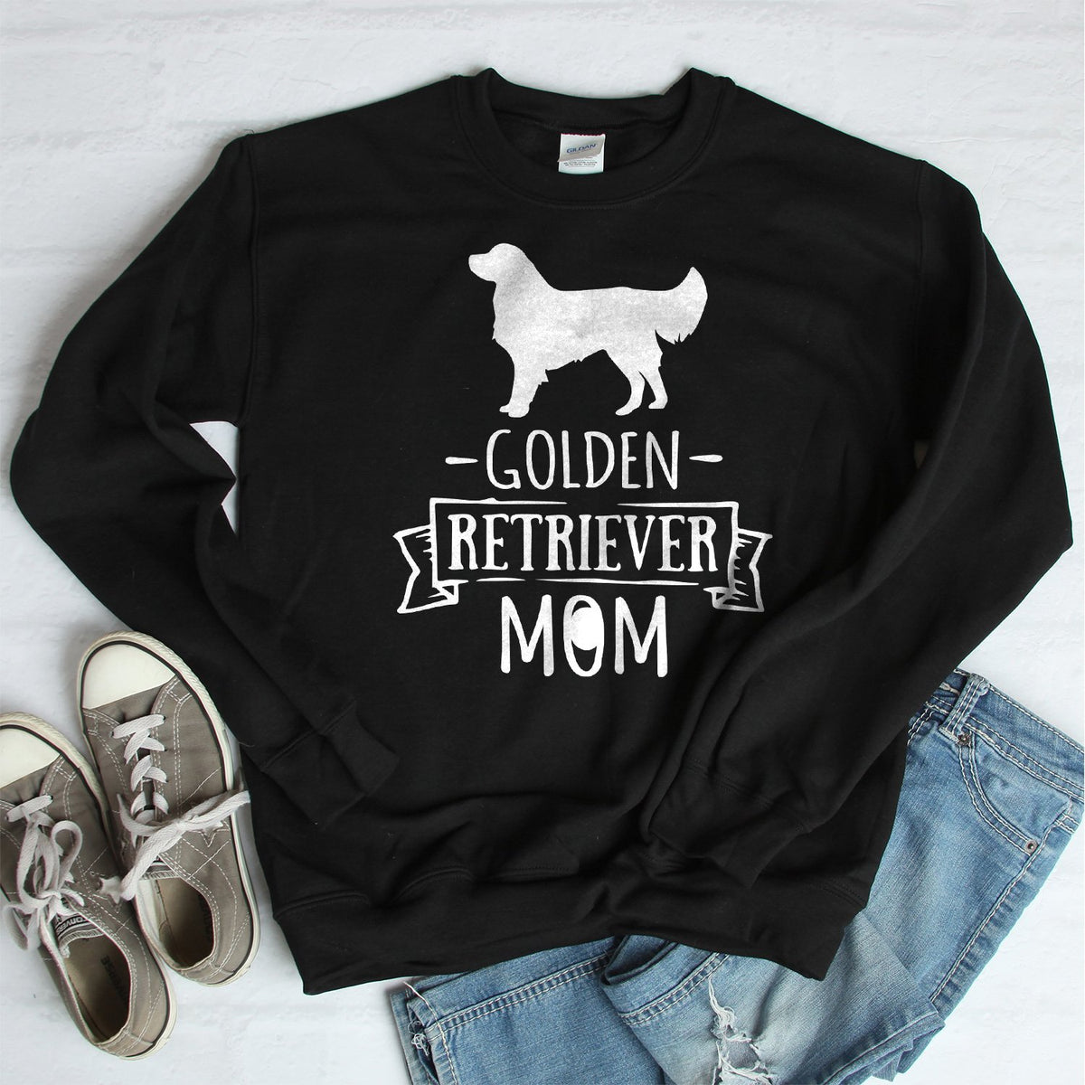 Golden Retriever Mom - Long Sleeve Heavy Crewneck Sweatshirt