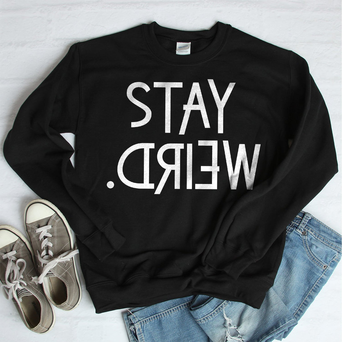 Stay Weird - Long Sleeve Heavy Crewneck Sweatshirt
