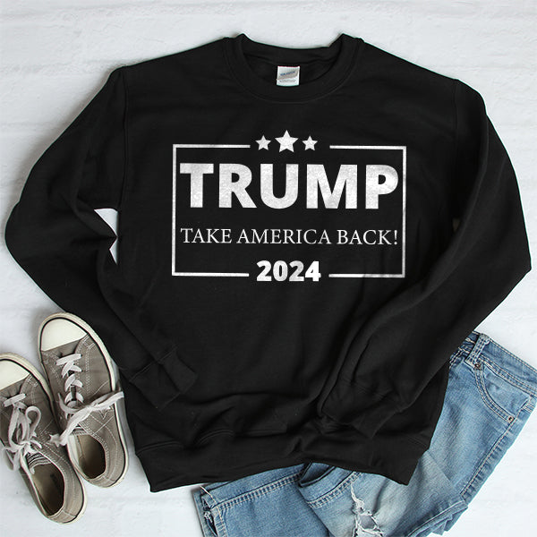 Donald Trump Take America Back 2024 Election - Long Sleeve Heavy Crewneck Sweatshirt