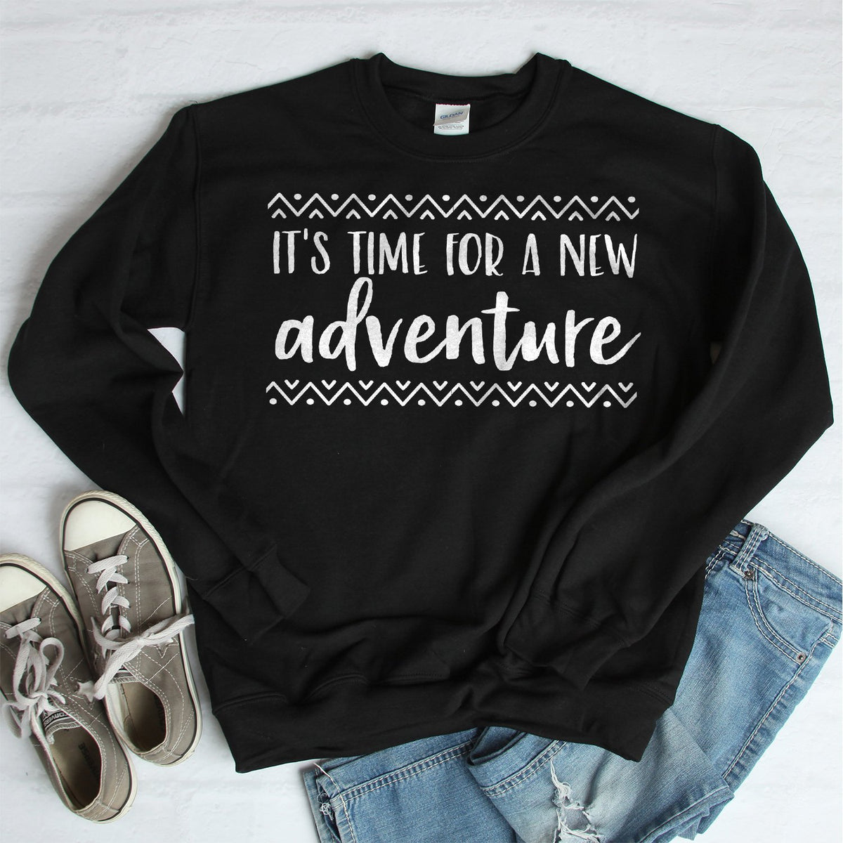 It&#39;s Time For A New Adventure - Long Sleeve Heavy Crewneck Sweatshirt