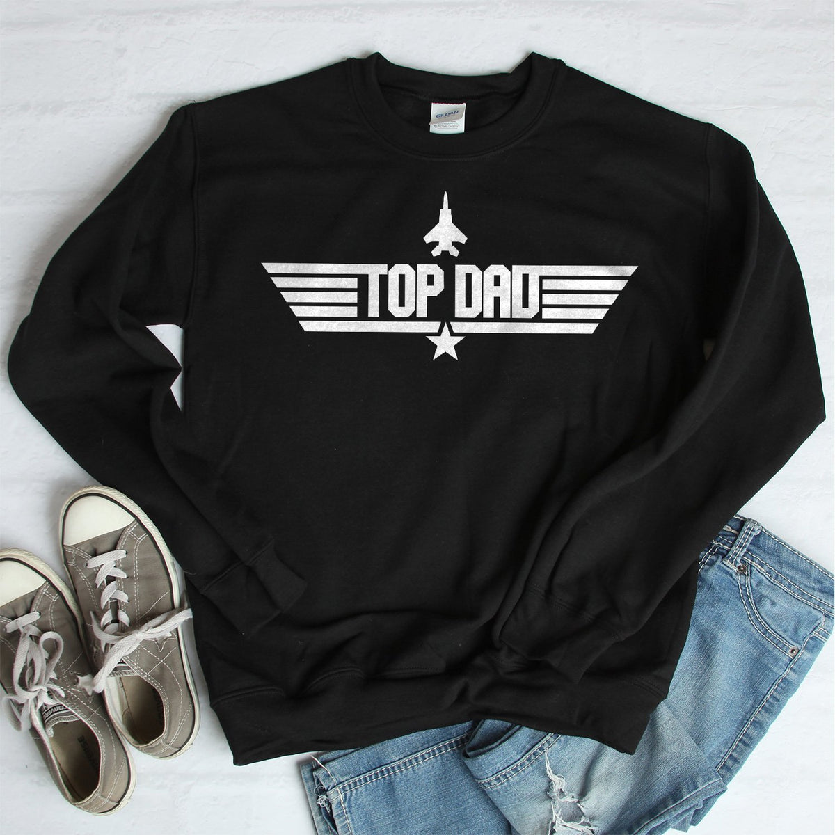 Top Dad - Long Sleeve Heavy Crewneck Sweatshirt