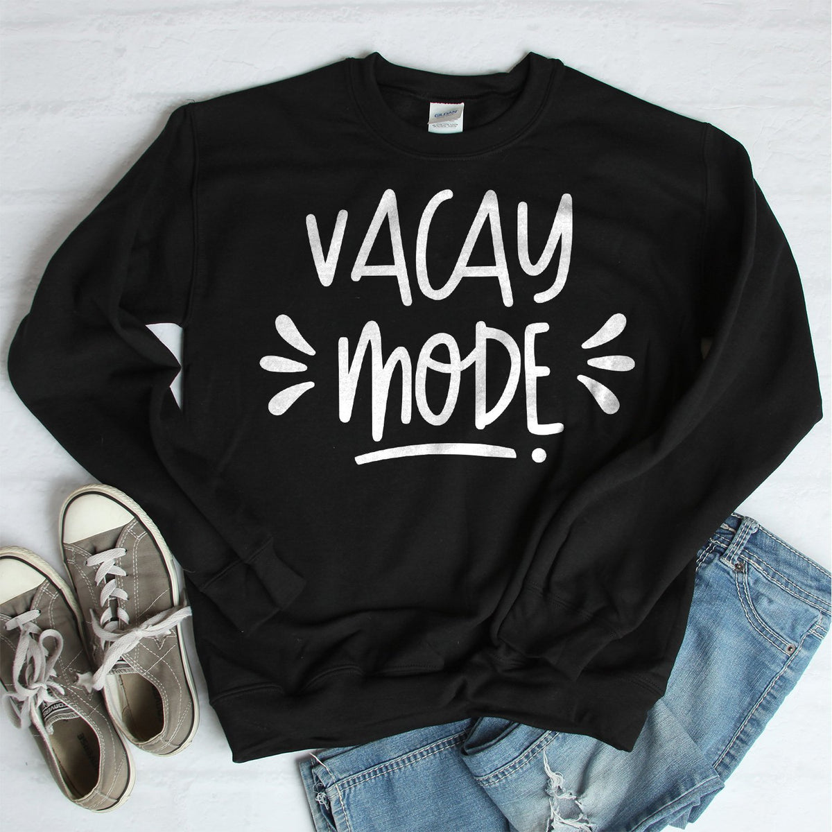 Vacay Mode - Long Sleeve Heavy Crewneck Sweatshirt