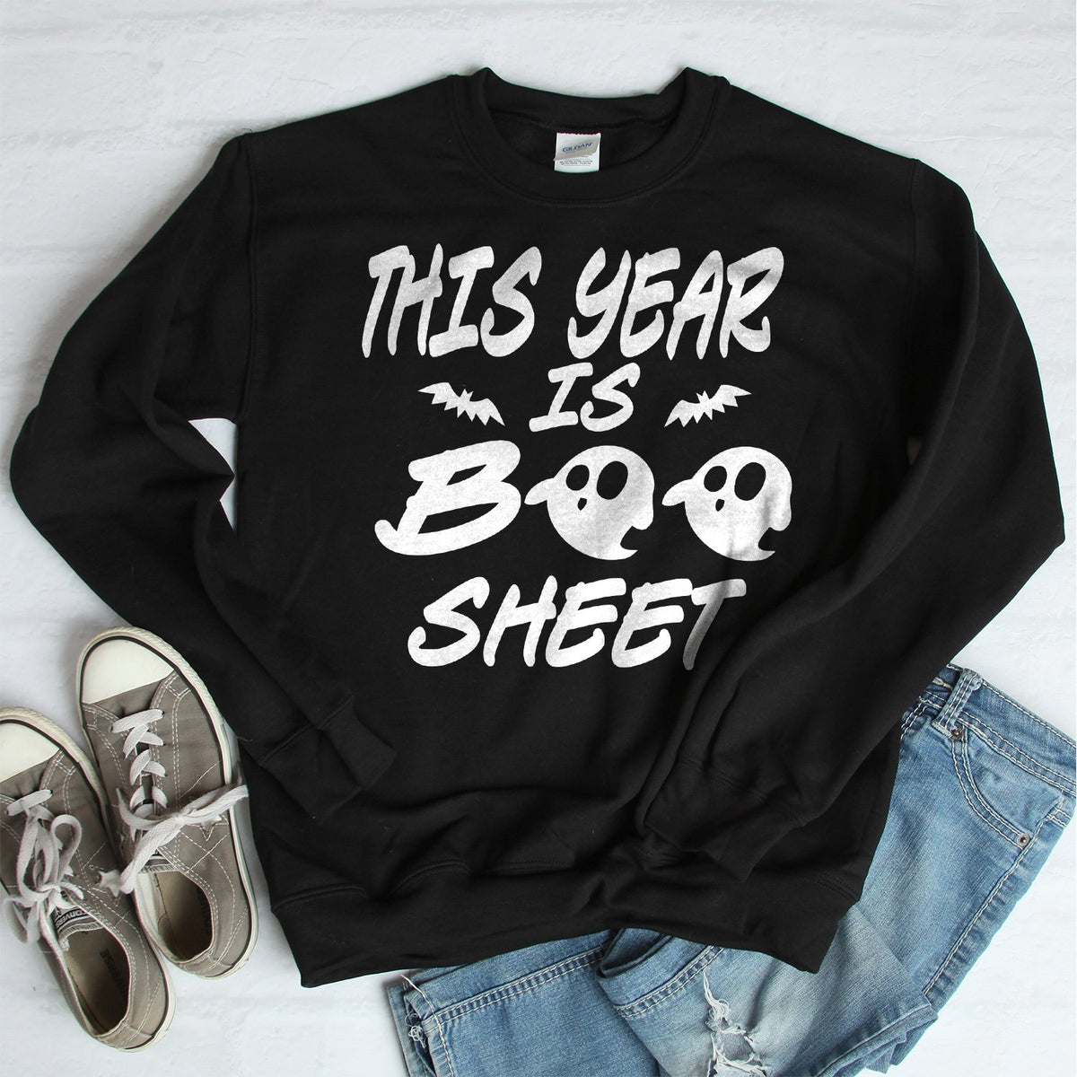 This Year is Boo Sheet - Long Sleeve Heavy Crewneck Sweatshirt