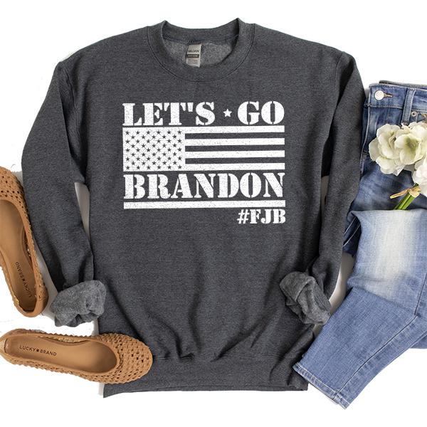 Let&#39;s Go Brandon American Flag - Long Sleeve Heavy Crewneck Sweatshirt