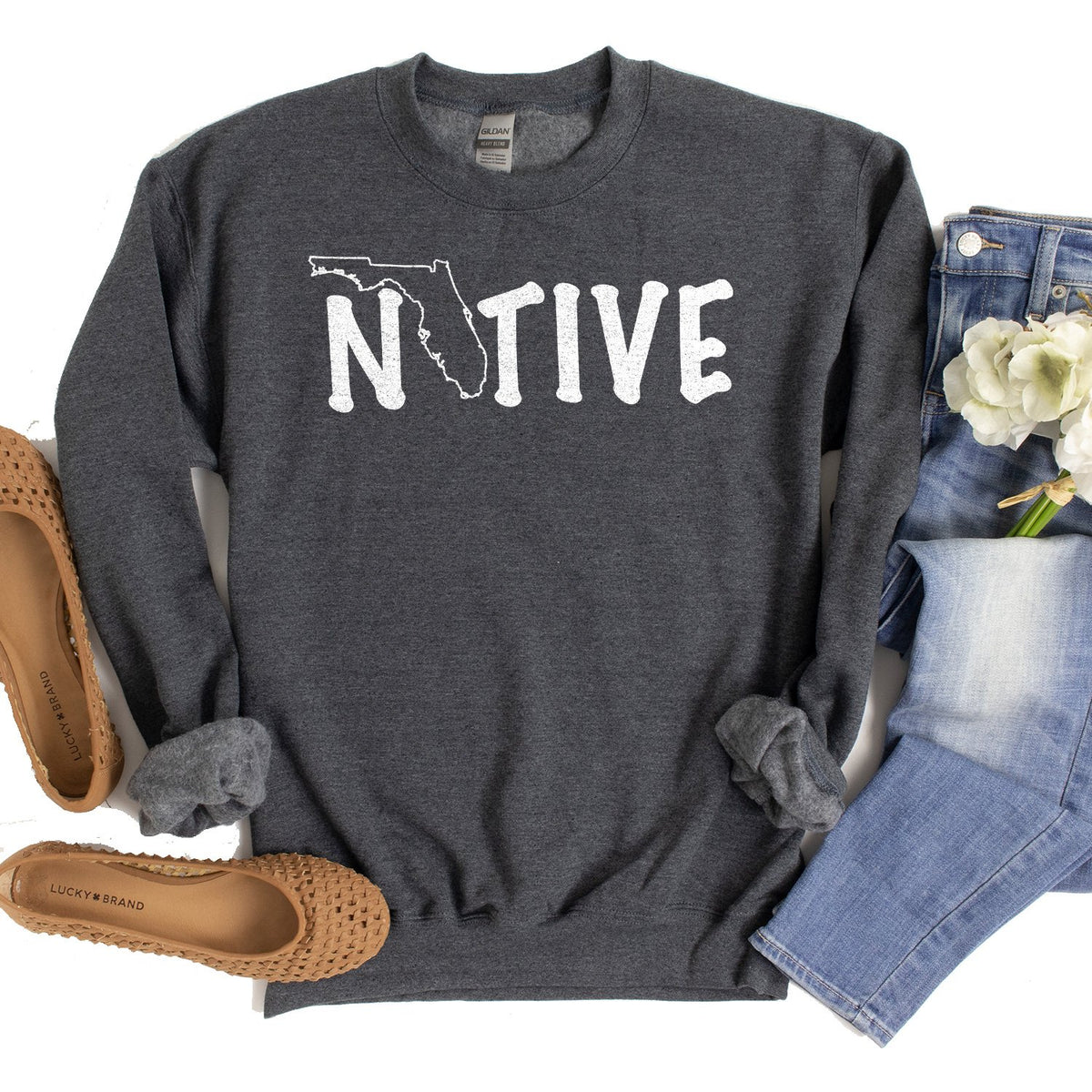 FL Native - Long Sleeve Heavy Crewneck Sweatshirt