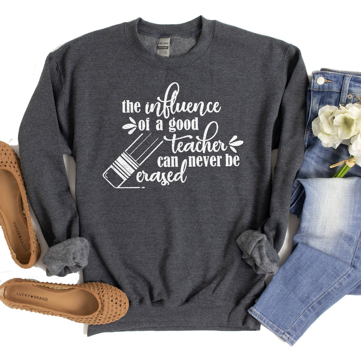 The Influence of A Good Teacher - Long Sleeve Heavy Crewneck Sweatshirt