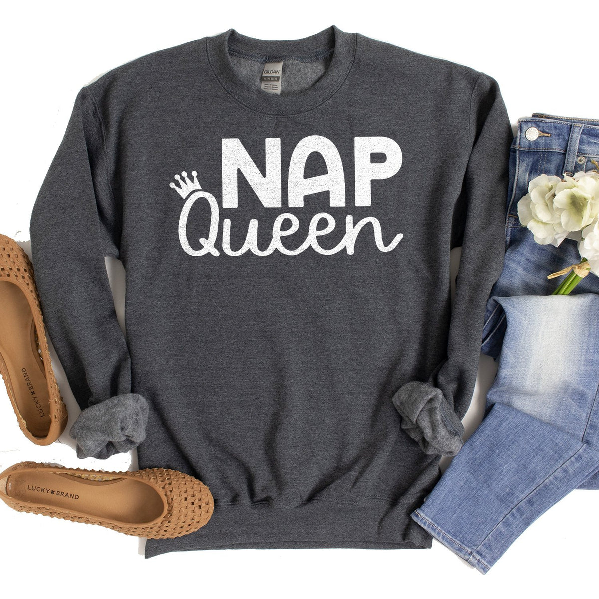 Nap Queen - Long Sleeve Heavy Crewneck Sweatshirt