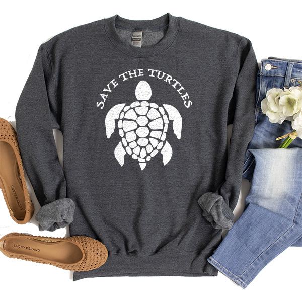 Save The Turtles - Long Sleeve Heavy Crewneck Sweatshirt