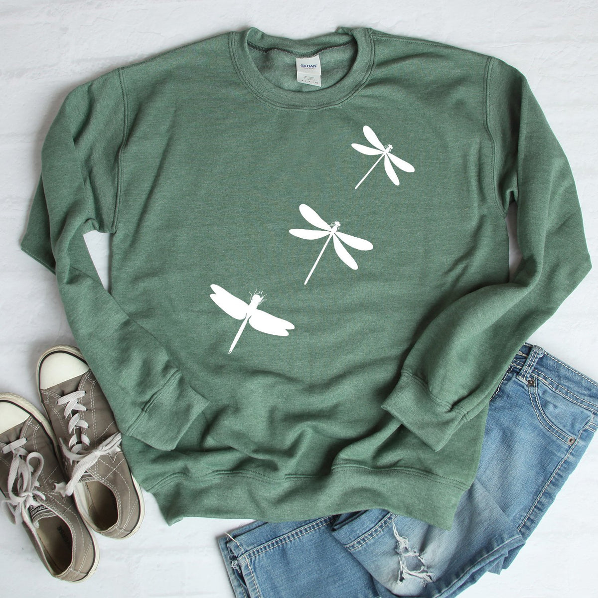 Dragonflies - Long Sleeve Heavy Crewneck Sweatshirt