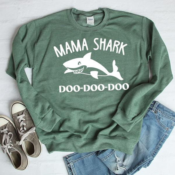 Mama Shark Doo-Doo-Doo - Long Sleeve Heavy Crewneck Sweatshirt