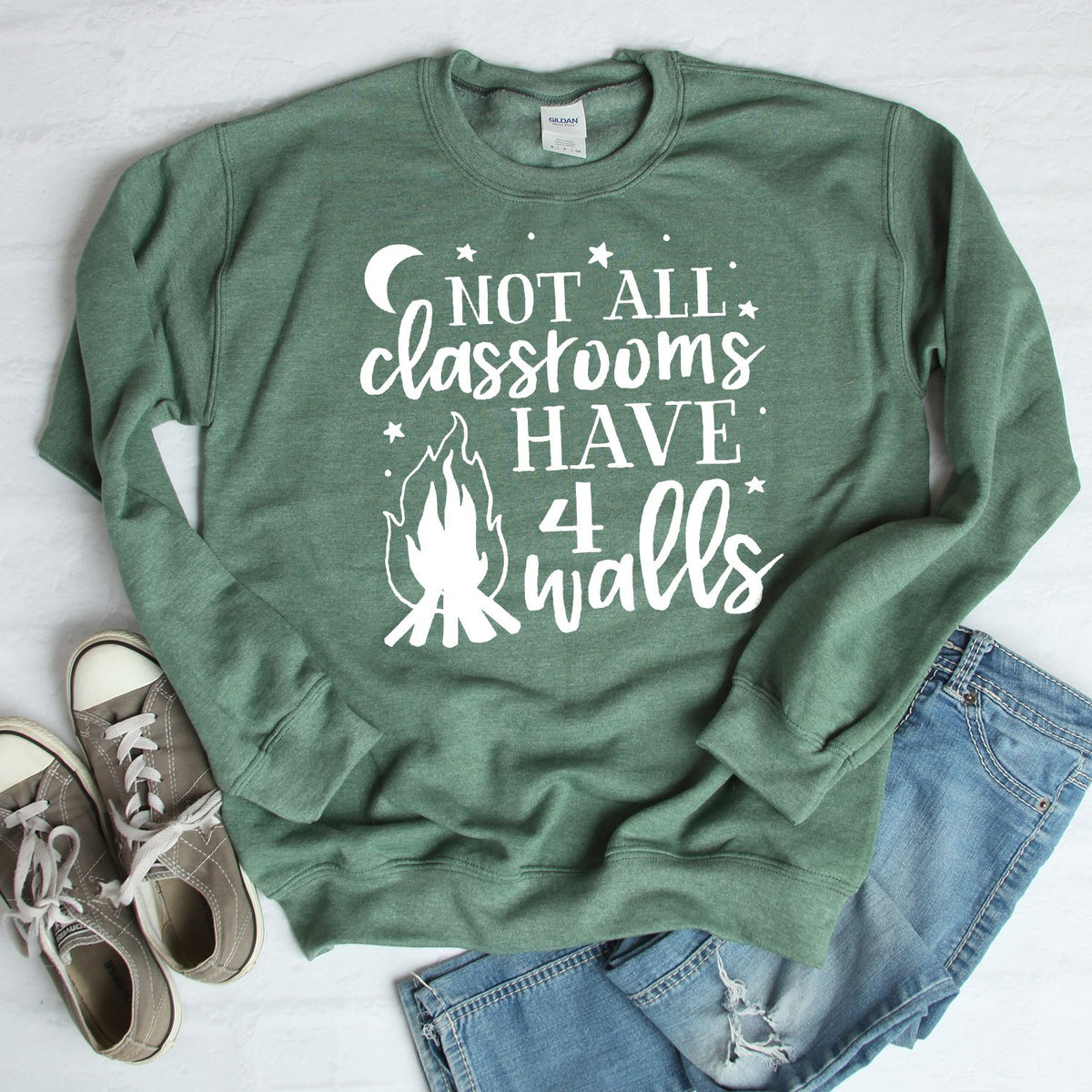 Not All Classrooms Have 4 Walls - Long Sleeve Heavy Crewneck Sweatshirt