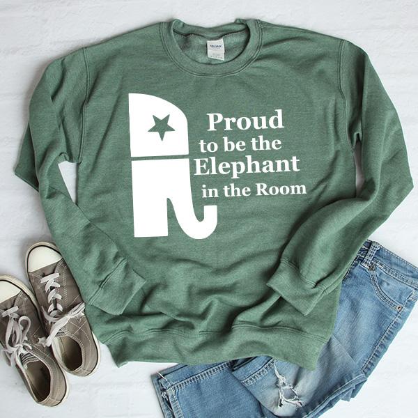 Proud To Be The Elephant in the Room - Long Sleeve Heavy Crewneck Sweatshirt