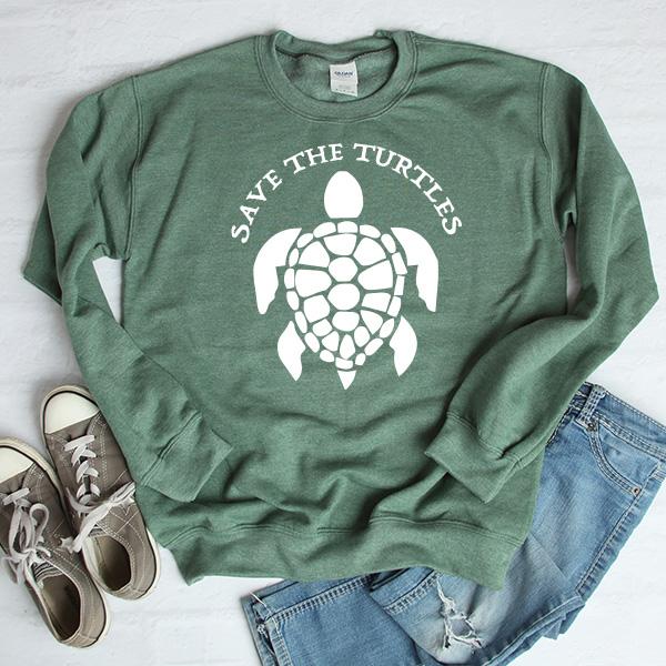 Save The Turtles - Long Sleeve Heavy Crewneck Sweatshirt