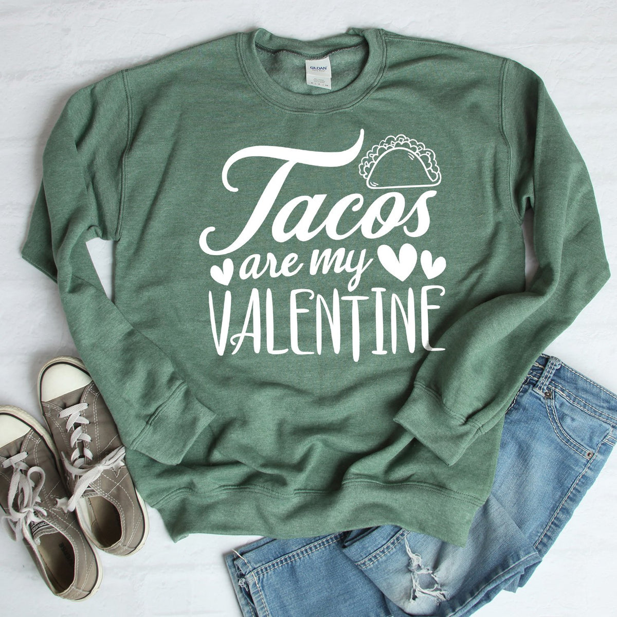 Tacos Are My Valentine - Long Sleeve Heavy Crewneck Sweatshirt
