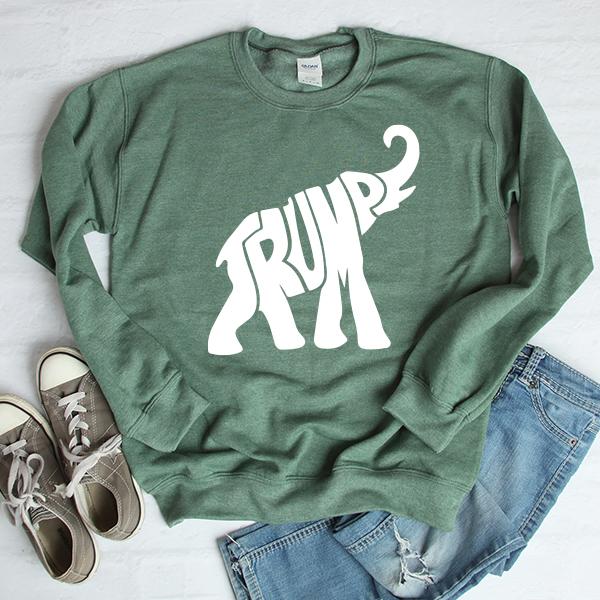 Trump Elephant - Long Sleeve Heavy Crewneck Sweatshirt