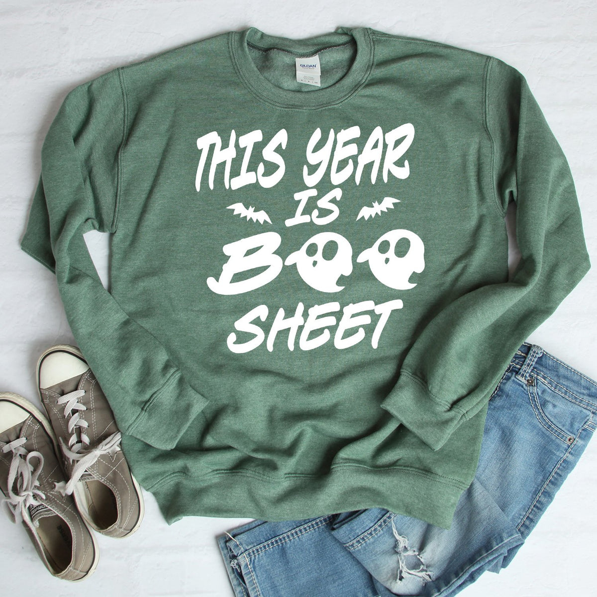 This Year is Boo Sheet - Long Sleeve Heavy Crewneck Sweatshirt