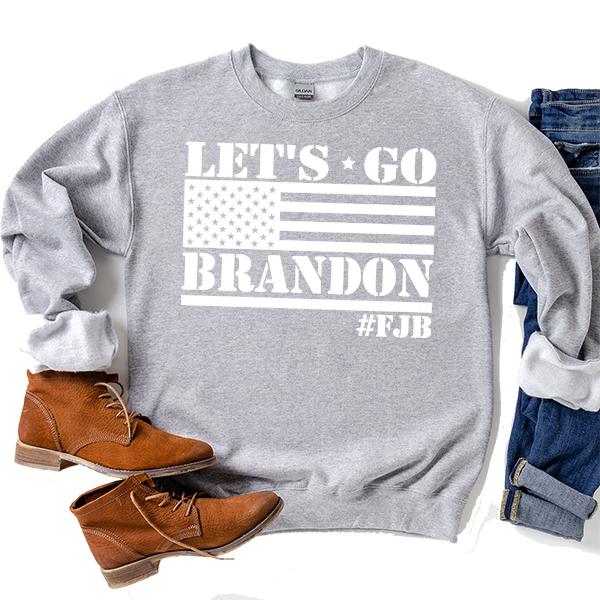 Let&#39;s Go Brandon American Flag - Long Sleeve Heavy Crewneck Sweatshirt