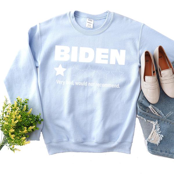 Joe Biden One Star Review Very Bad Would Not Recommend - Long Sleeve Heavy Crewneck Sweatshirt